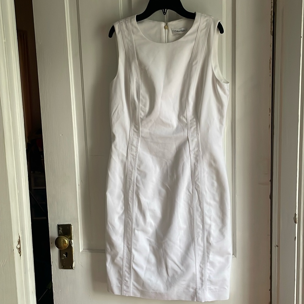 Calvin Klein white pencil dress